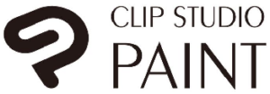 Clip Studio Paint logo. Features a stylised black icon on the left and the words "CLIP STUDIO PAINT" in bold, uppercase black letters on the right.